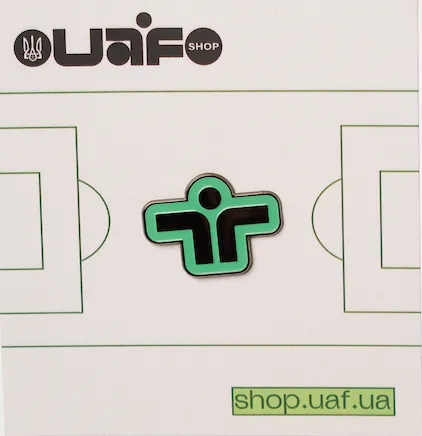 Пін "Вболівальник" лого https://shop.uaf.ua Color: Зелений Пін "Вболівальник" лого Color: Зелений